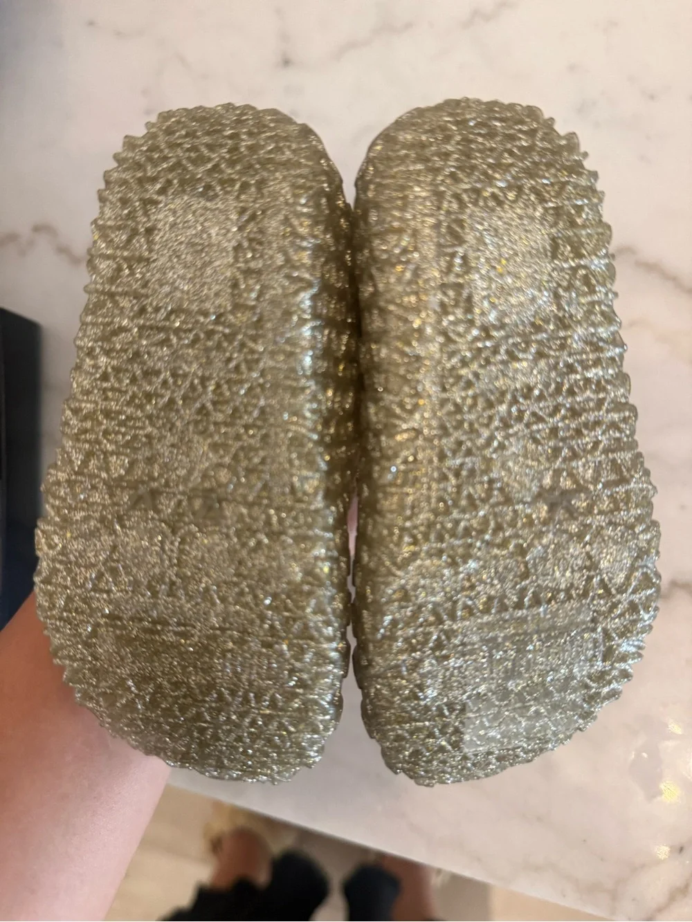 Mini Melissa Gold Glitter Jelly Mary Jane Shoes for Kids